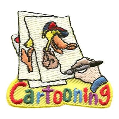 Girl Boy Cub CARTOONING Artist Fun Patches Badges SCOUTS GUIDE Animation Drawing