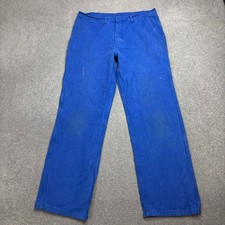 VINTAGE pantalon français adulte 34x30 bleu vêtements de travail corvée...