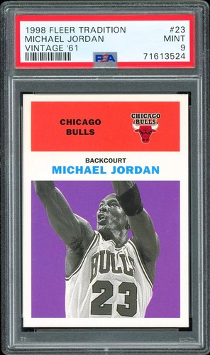 1998-99 Fleer Tradition #23 ~ VINTAGE '61 ~ Michael Jordan ~ PSA 9 MINT