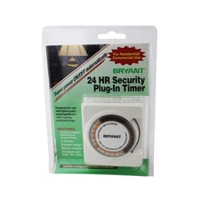 HUBBELL BRYANT PIT24H 24 HOUR SECURITY PLUG-IN TIMER AUTO ON/OFF, 120V, WHITE