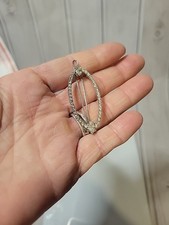 Vintage Silver Tone Rhinestone Hair Barrette Clip