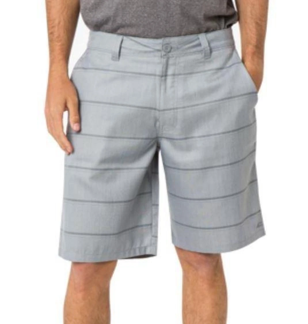 Oneill Mens Plaid Flat Front Chino Shorts (Grey (Flynn), 30)