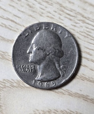 1965 Washington Quarter ERROR   1965/Liberty On Rim No Mint Mark Heavy Letters 