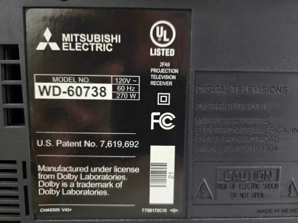 Mitsubishi WD-60738 - Image 2 of 4
