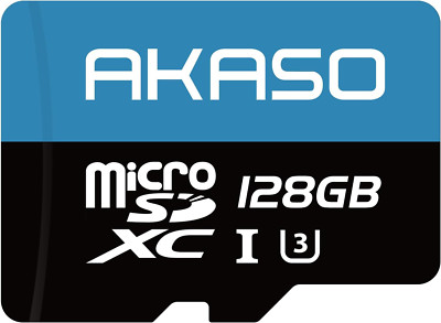 AKASO 128GB microSDXC Speicherkarte - bis zu 100MB/s, C10, U3, Full HD, 4K, microSD
