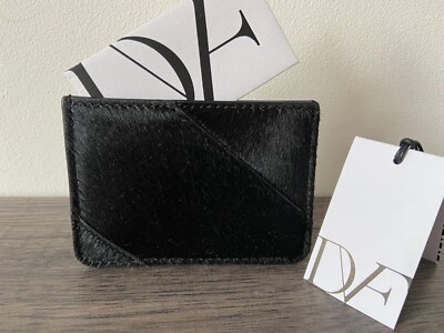 DIANE VON FURSTENBERG Schwarzer Kalbfell- Und Leder-Kartenhalter BNWT