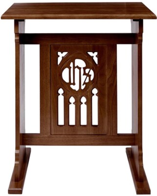 Florentine Credence Table, Walnut Stained (USUALLY SHIPS WITHIN 2 TO 3 DAYS)