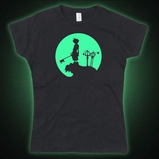 Kingdom Sora Heart Inspired Moon Silhouette Glow in the dark Ladies Tshirt