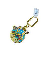 Florida Scuba Diver 3D Keychain - Movable Scuba Diver - Gold Tone