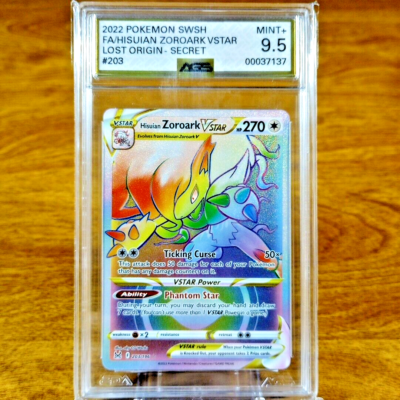Pokemon SWSH LO Secret Hisuian Zoroark VSTAR 203/196 AGS Mint+ 9.5