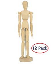 12 Pack 2" Artists Wooden Jointed Mannequin Paint Draw Human Figure Dummy Model