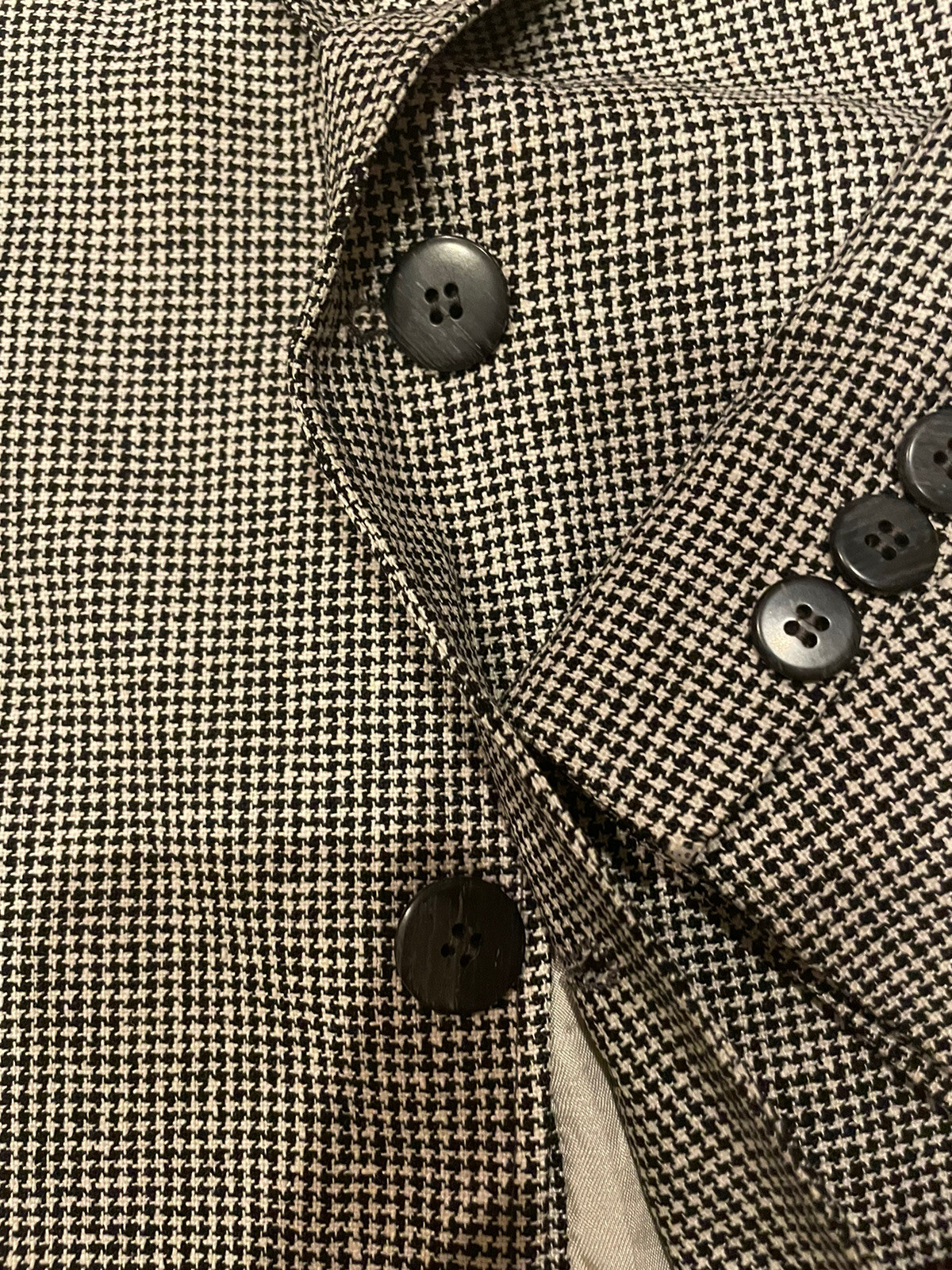 FILA Blazer Savile Row uomo 40R nero pied de poule lana tuta giacca cappotto sportivo