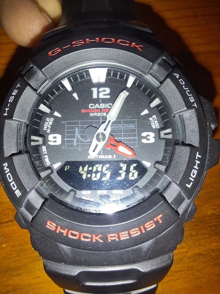 CASIO G-Shock G-100 Resistencia al Agua 20 ATM Estructura Amortiguadora Antimamán Foto 4 de 4