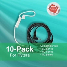 10x Acoustic Tube PTT Earpiece (2-Wire) for Hytera Radio PD355 PD360 PD365LF