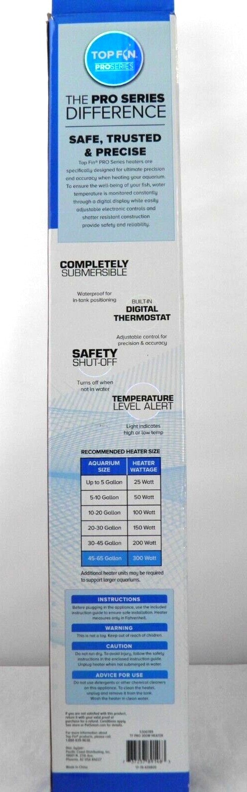 Top Fin Pro 300 Aquarium Heater 4565 gal Digital Display/ThermostatTemp Alert eBay