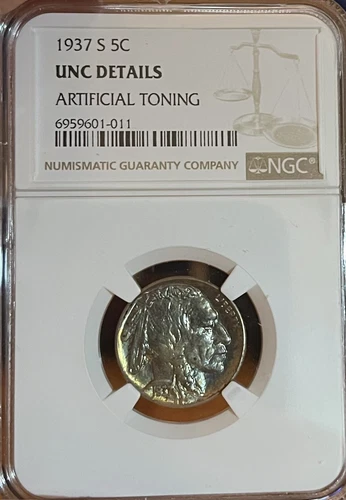 1937-S NGC UNC. details! Buffalo Nickel
