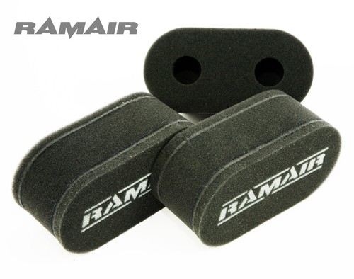 3 X RAMAIR Foam Carb Trumpet Socks Air Filters - Fits Weber DCOE & Dellorto DHLA, Black Oval, CS-909