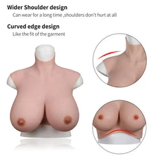 US Stock Realistic Silicone BreastPlate Forms Fake Boobs Crossdresser Cosplay