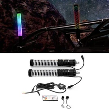 1FT Thick LED Whip Spiral Chasing RGB Fat COB Whip Lights For Can Am Polaris RZR