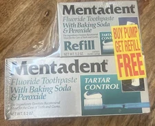 Mentadent Fluoride Toothpaste Baking Soda Peroxide Tartar Control + Refill