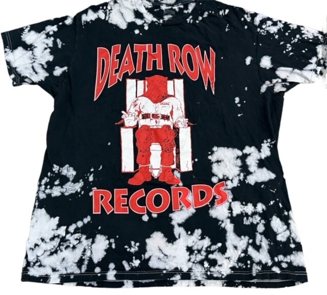 FILA Death Row Records Ripple Junction T Shirt Uomo Grande Tie Dye Grigio Nero Rosso L