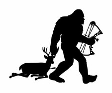 Bigfoot Bow Hunting Deer Kill Decal 1 4"x5" Choose Color