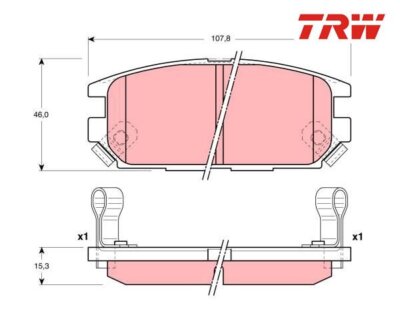 Bremsbelagsatz, Scheibenbremse TRW GDB3199 für Mitsubishi