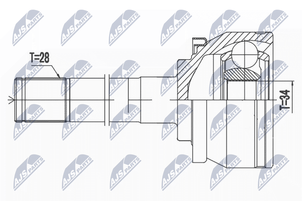 NTY NPZ-HY-511 Gelenksatz Antriebswelle Vorderachse, Radseitig FüR Hyundai-image