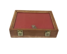 Cherry Wood Display Case 9 x 12 x 3 for Arrowheads Knives Collectibles & More  