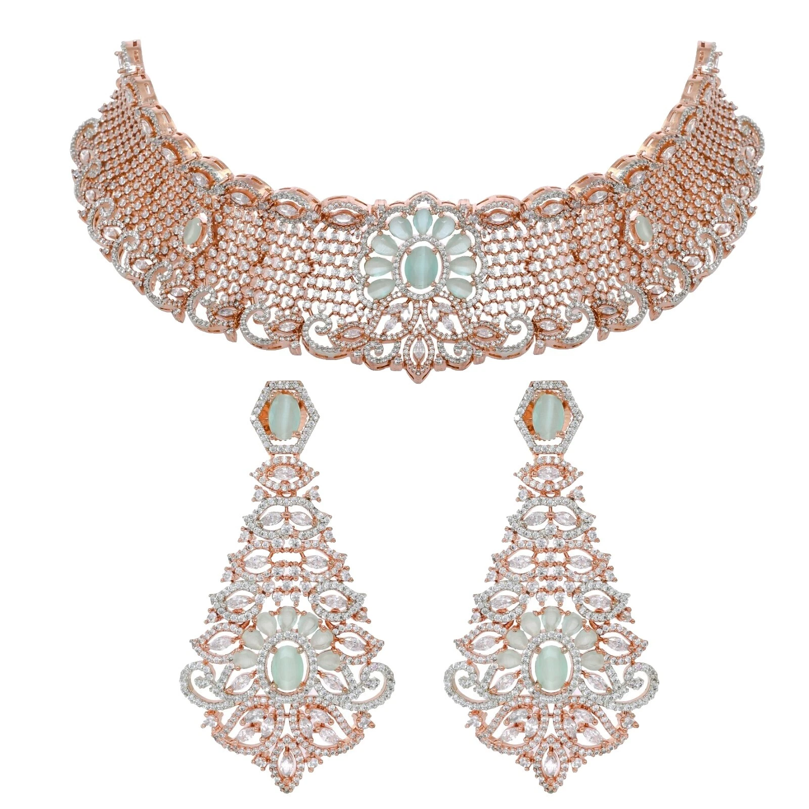 Rose Gold Plated Quartz Fashion Necklaces & Pendants