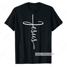 Jesus Cross T-Shirt Faith In Christ for Christian Bible Verse Religious Tee Gift
