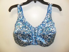 NWOT Comfort Choice Wireless Front Hook Blue Multi Bra Size 38G