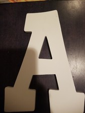 8.75" Tall x 6.625" W Wooden Decorative Letters Wall mount White Finish A