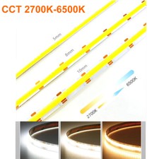 5mm 8mm 10mm COB CCT LED Strips DC 24V 12V 608LEDs/M FCOB Dimmable Dual Color