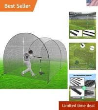 All-Weather Baseball Batting Cage - 20' L X 12' W X 8' H for Training & Practice