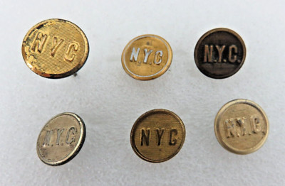 Lot von 6 N.Y. Central Railroad Superior & Extra Quality Uniform Knöpfe