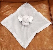 2016 Carters Gray Elephant Silky Satin Style Plush Security Blanket Baby Lovey