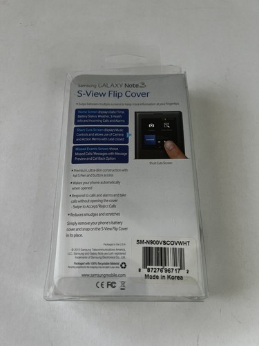 Samsung Galaxy Note 3 Genuine S-View Flip Cover White - Picture 2 of 2