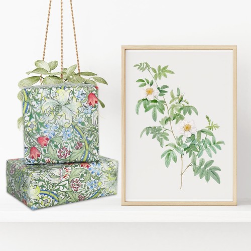 100 Blatt Vintage Blumen Seidenpapier Greenery Geschenkpapier Grün Flo... - Bild 5 von 7