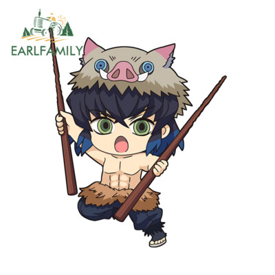 EARLFAMILY 5.1'' Chibi Inosuke Anime Car Decal Motorcycle Campervan Vinyl Sticker