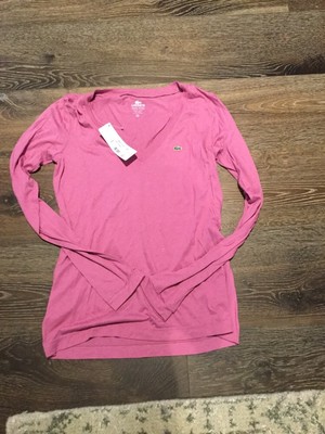 Lacoste Pink New NWT Long Sleeve T Shirt V Neck Size 40 8 Soft Best Price Lacoste Pink New NWT Long Sleeve T Shirt V Neck Size 40 8 Soft Best Price