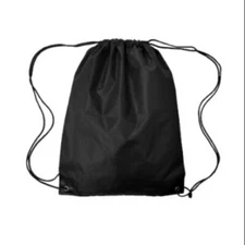 Drawstring Black Children's Gym Tote Bag School Sport Pack Survival Backpack