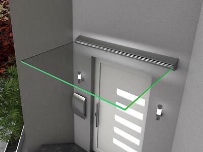 Gutta HD LED-Echtglas-Vordach 160 x 100 cm, mit LED-Beleuchtung Vordachsystem