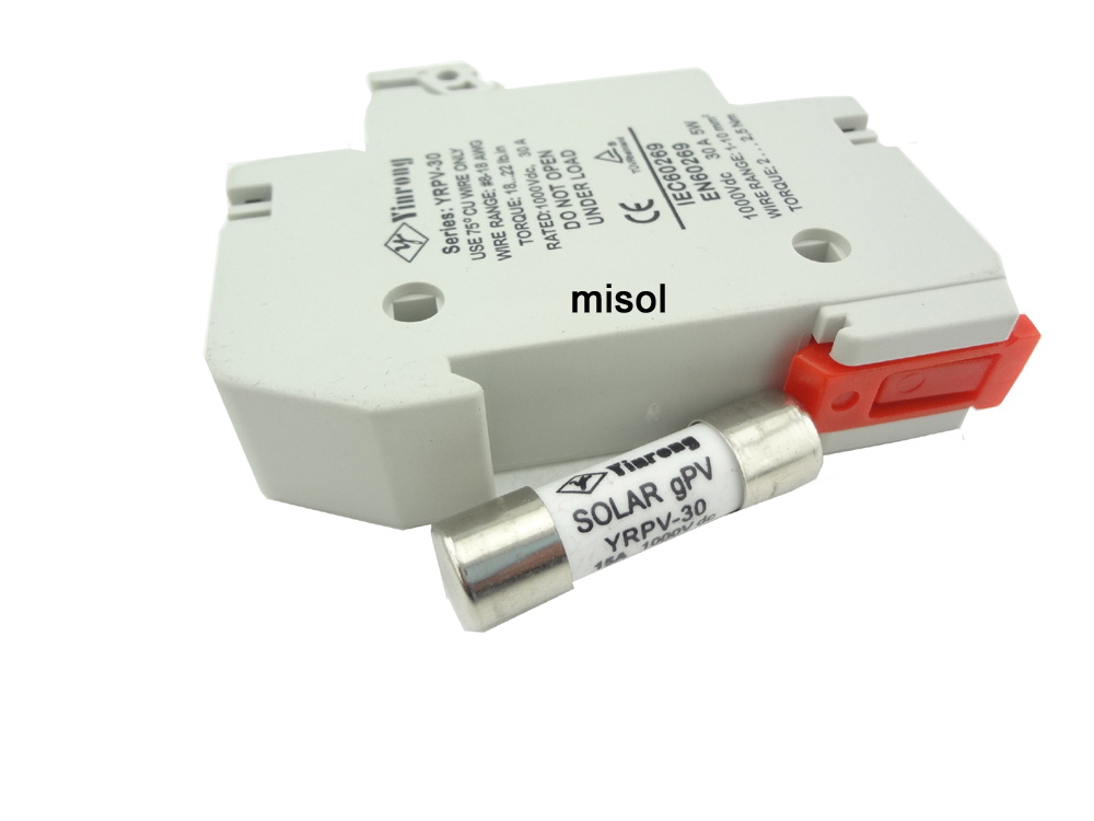1 unit of PV solar fuse 30a 1000VDC fusible 10x38 gPV, with holder