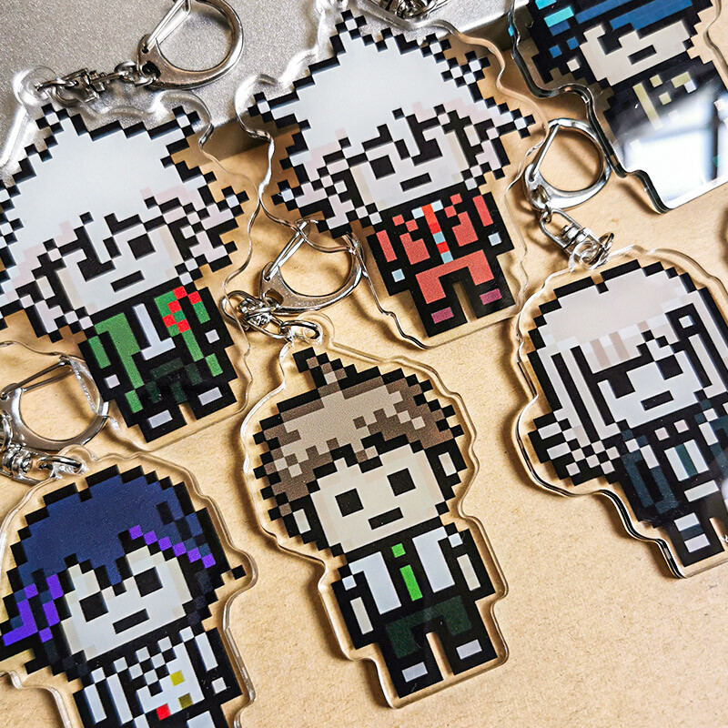 Keychain Danganronpa Pixel Acrylic Pendant Nagito Komaeda Keyring