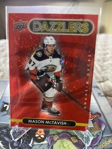 2021-22 Upper Deck Dazzlers Red #DZ51 Mason McTavish Dazzlers Red Rookie Card