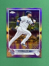 2022 Topps Chrome Sonic - NELSON CRUZ - PURPLE/YELLOW SONIC PULSE /299 - #71