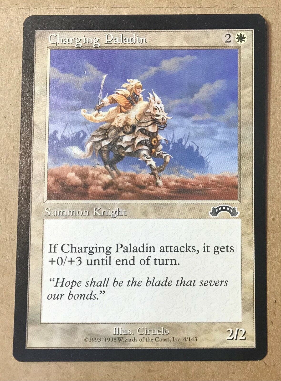 Charging Paladin Magic the Gathering MTG Exodus No Play (M/NM)