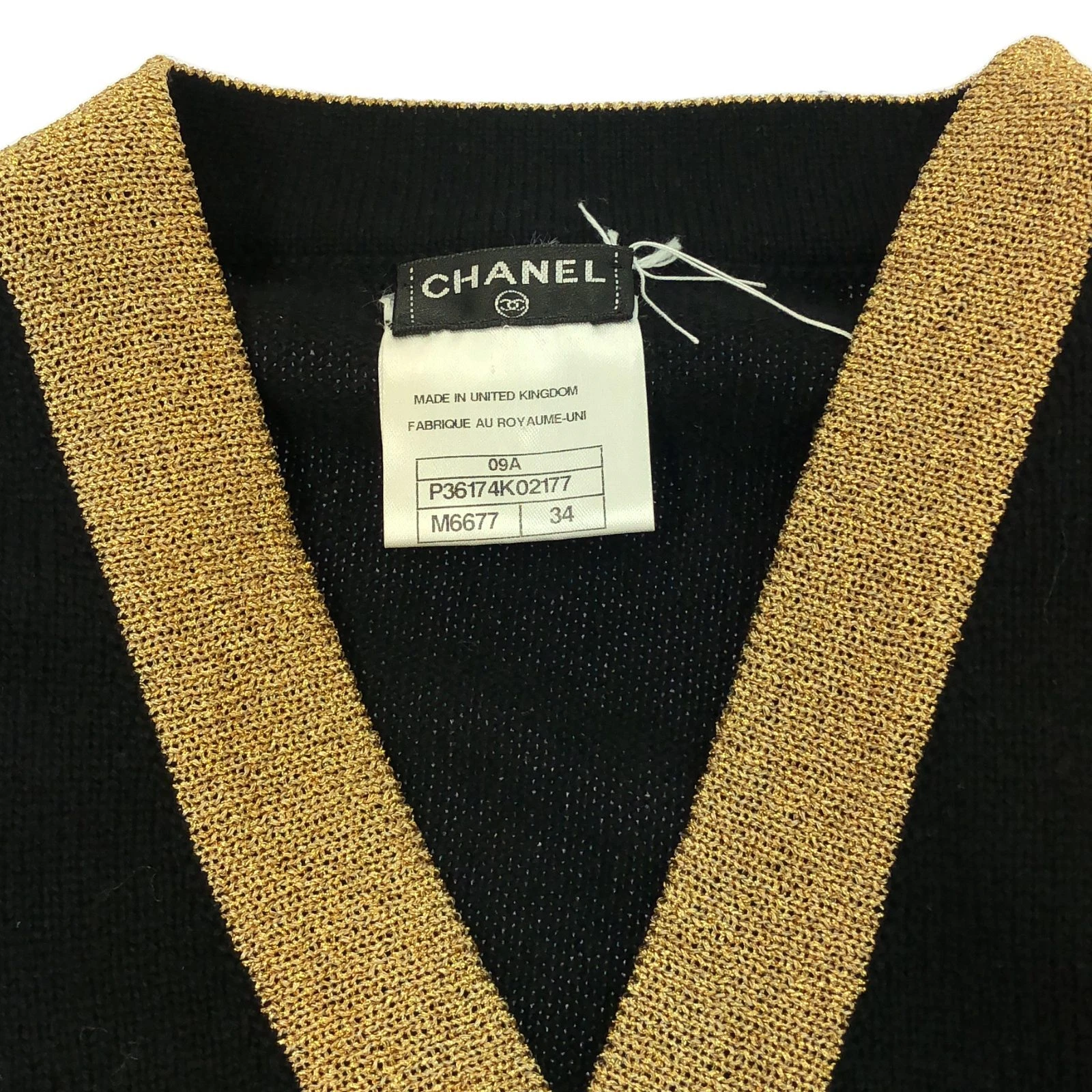 CHANEL Cardigan Maglia Giacca Maglione P36174K02177 Cashmere Nero Usato Don