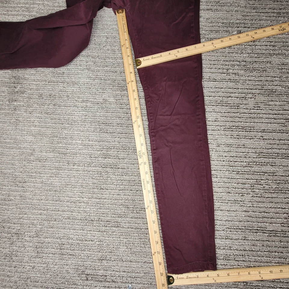 Pantalones de mujer Buffalo David talla 2/26 ajustados tiro medio trabajo informal granate Foto 2 de 4